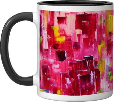 Abstract Roses Unique Modern Contemporary Art Ceramic Mug by John Richard Hewitt Fine Art