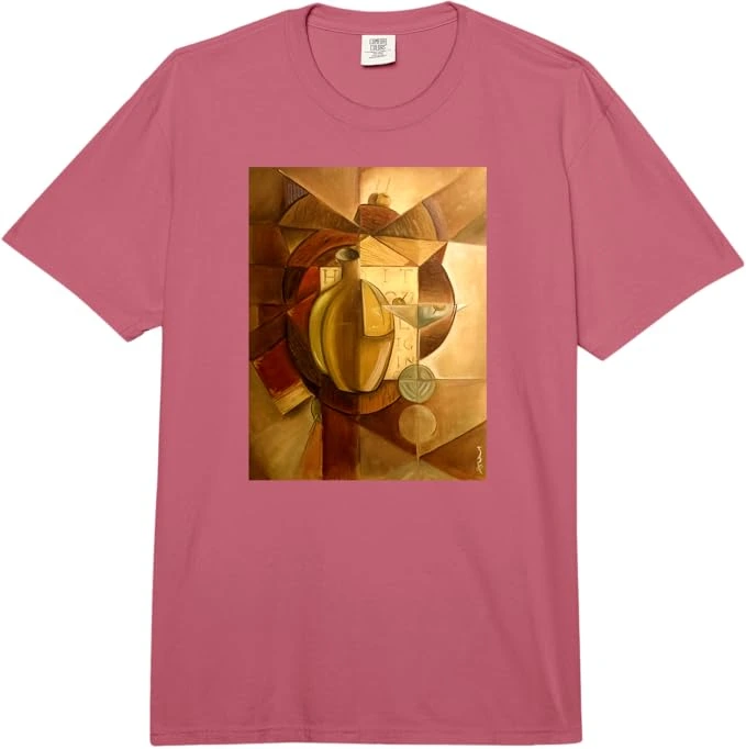 Exclusive Abstract Art Contemporary T-Shirt by John Richard Hewitt Fine Art featuring a contemporary abstract cubist design.