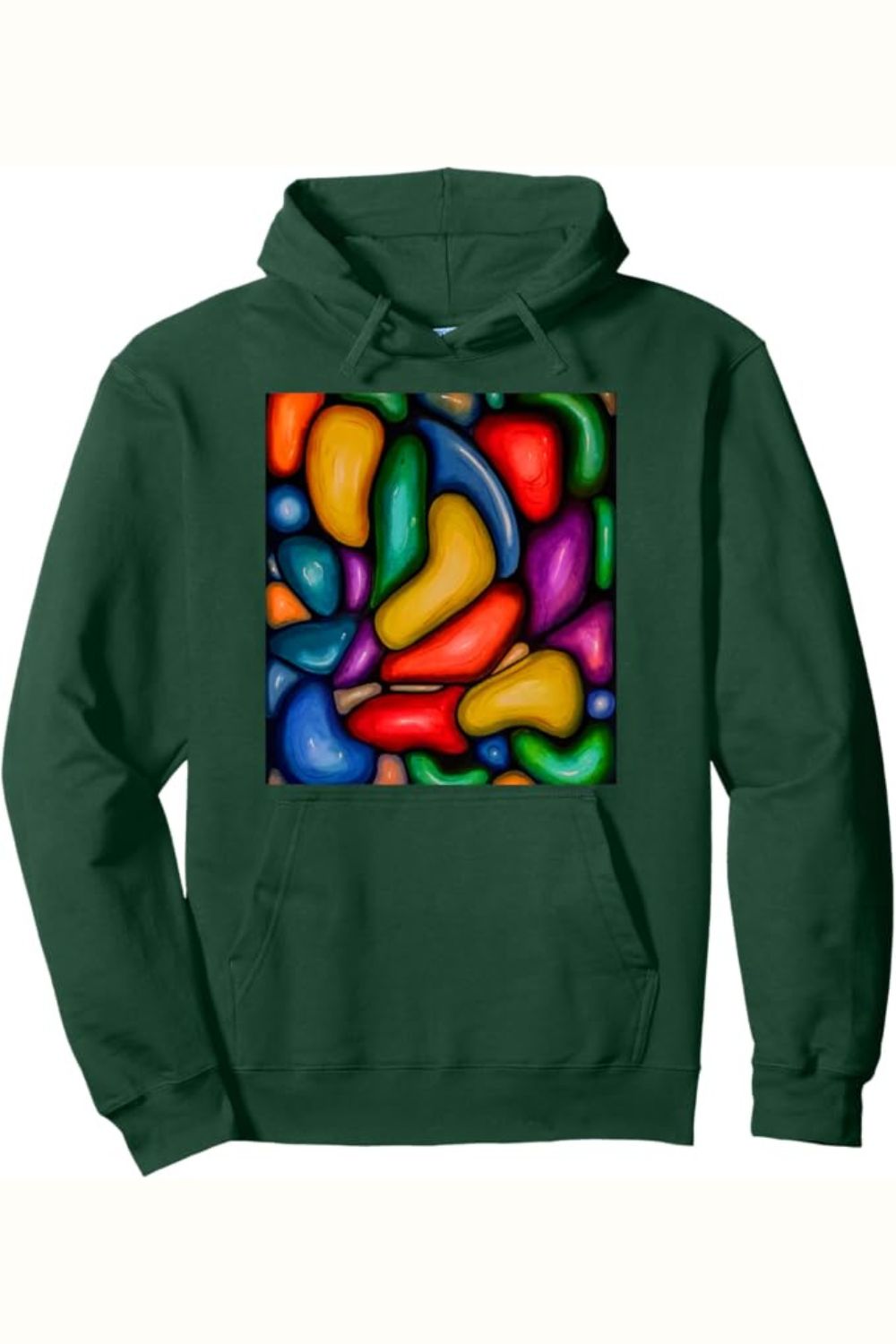 Geometric Multicolour Abstract Hoodie - Forest Green | John Richard Hewitt Exclusive Design